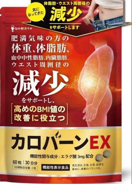 カロバーンEX 肥満 体脂肪 血中中性脂肪 内臓脂肪 BMI サプリ サプリメント カロバーン エラグ酸 機能性表示食品