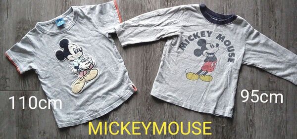 ディズニー ミッキーマウス Tシャツ ロンT 2枚セット 95cm 110cm