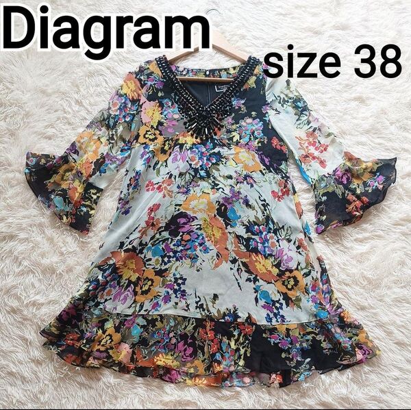 Diagram GRACE CONTINENTAL ビジュー付シルクブラウス