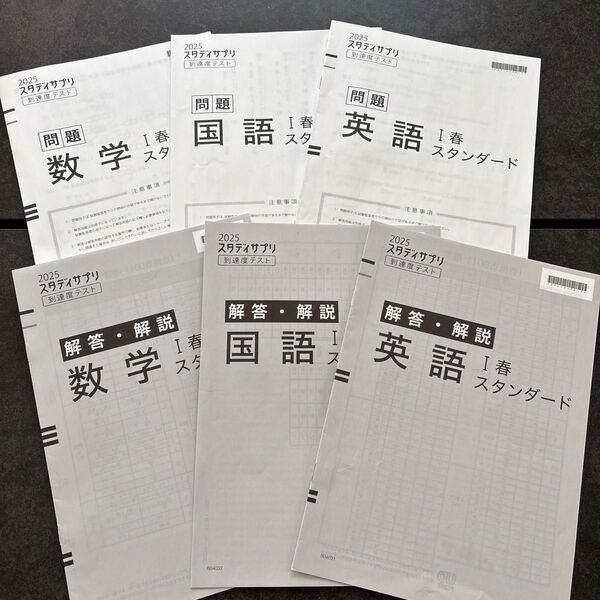 2025年 スタディサプリ 到達度テスト I 春 スタンダード【英語・数学・国語・解答解説】6点セット ※赤ペンで書き込みあり