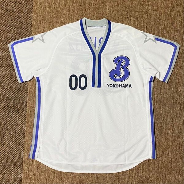 希少 未使用 横浜ベイスターズ 2009-2010年 レプリカユニフォーム ホーム No.00 森笠繁選手 横浜DeNA
