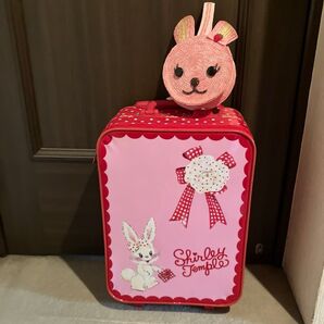 【美品激レア】 42000円購入ノベルティシャーリーテンプル うさぎ キャリーケース&うさぎカゴバッグ