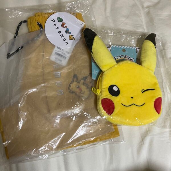〈幻サイズ100㎝〉GU ポケモン ドライアクティブショーツ 100㎝イエロー ピカチュウ キッズ&ピカチュウ クリップポケット
