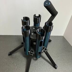 pzw様専用 NEWエリアロッドスタンド 強化バージョン バーントチタン 5本仕様 カーボン仕様 3Dプリンター製作 ハンドメイド