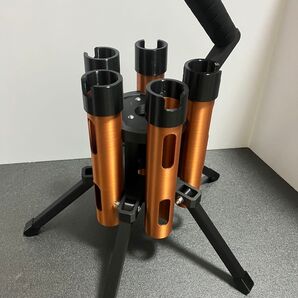 NEWエリアロッドスタンド 強化バージョン アンティークゴールド 5本仕様 カーボン仕様 3Dプリンター製作 ハンドメイド