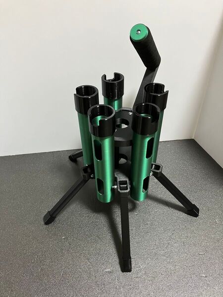NEWエリアロッドスタンド 強化バージョン ダークグリーン 5本仕様 カーボン仕様 3Dプリンター製作 ハンドメイド