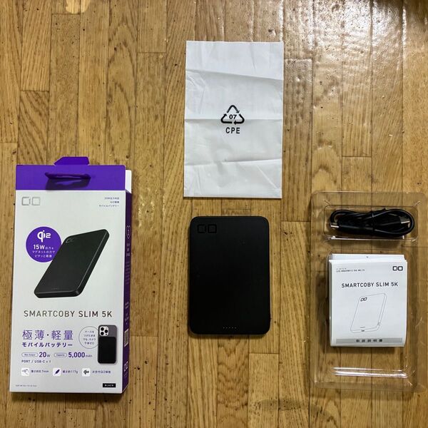 CIO Qi2 MagSafe対応 超薄型 マグネット ワイヤレス充電 SMARTCOBY SLIM 5000mA 5K/BK