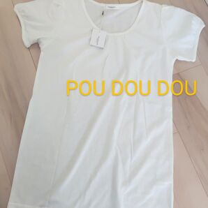 新品! POU DOU DOU 半袖 白Tシャツ レディース 女性用