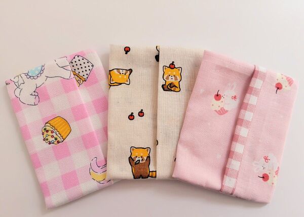 ハンドメイド ミニティッシュケース 3枚セット 女の子用