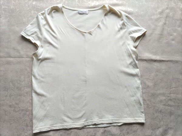 innocent collection オーガニックコットン50% レーヨン50% フレンチスリーブTシャツ