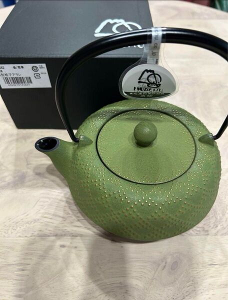 南部鉄器 急須 5型格子アラレ 若草