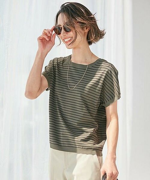 【23区】レーヨンポリエステル ストレッチプルオーバー ニット