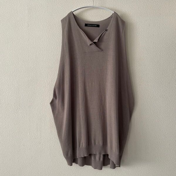 mizuiro.ind ベージュ ノースリーブチュニック ロングベスト