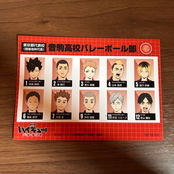 ハイキュー!! 音駒高校バレーボール部 ゴミ捨て場の決戦 入場特典
