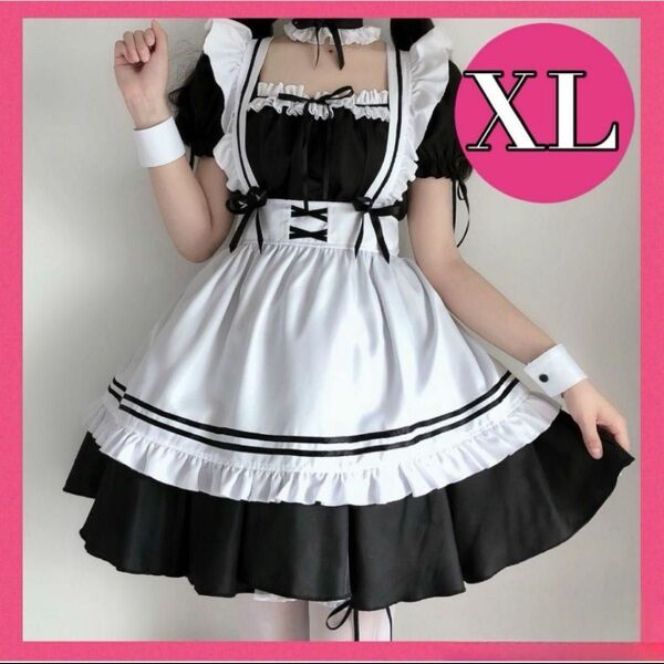 メイド服 6点セット XLサイズ コスプレ ロリータ 仮装 イベント かわいい