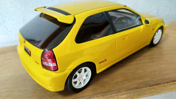 美品 京商 otto 1/18 ホンダ シビック タイプR (EK9・後期) サンライトイエロー 300台限定モデル 、外箱付き