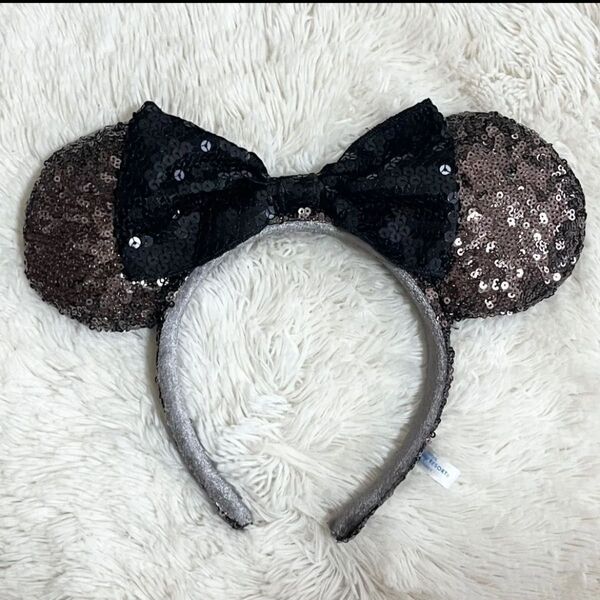 ディズニー カチューシャ ミニー リボン スパンコール