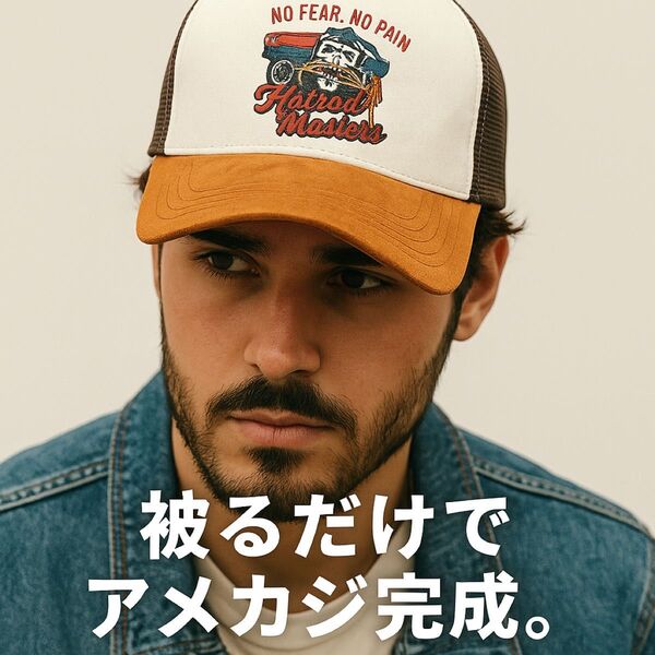 ロック系 キャップ メッシュ 帽子 メンズ ストリート アメカジ風 ヴィンテージ ベースボール 野球 バイカー