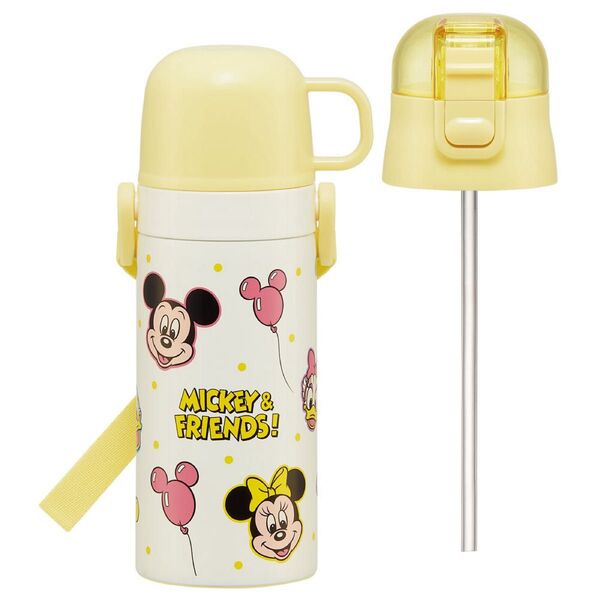 『ミッキー&フレンズ 風船』2WAYステンボトル 350・400ml 水筒 コップ・ストロー