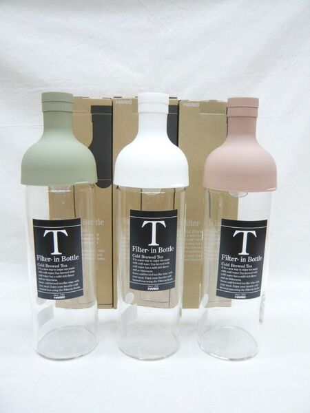 『ハリオ フィルターインボトル』グリーン&ピンク&ホワイト 750ml 水だし茶