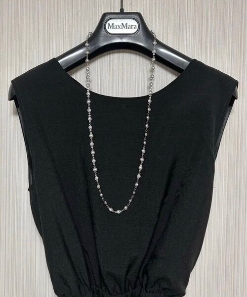 グランシフォレ 2way シルバー ロングネックレス ラリエット 淡水パール ステーションネックレス パール