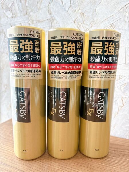 GATSBY EXプレミアムタイプ デオドラントスプレー 無香料 (医薬部外品) 80g 3本セット