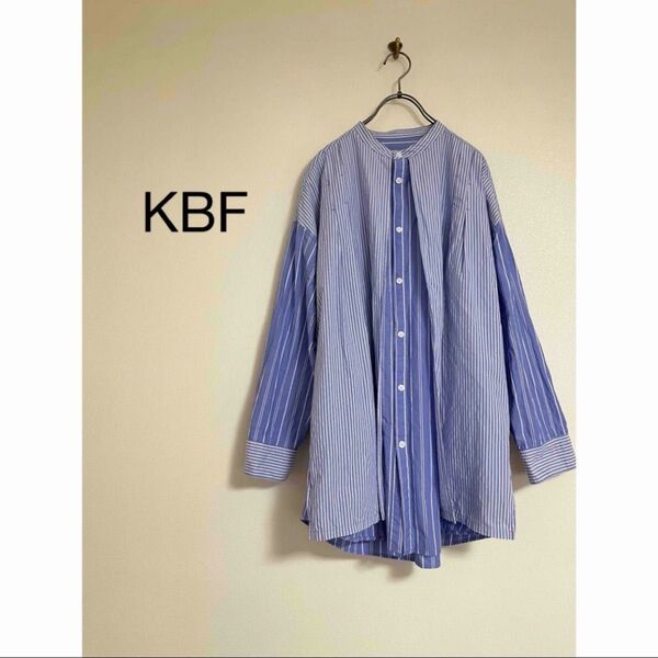 KBF/リバーシブル シャツ 長袖 ストライプ ブラウス