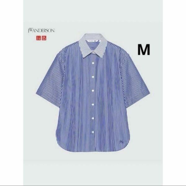 【美品】UNIQLO/ストライプリラックスシャツ(半袖) JWアンダーソン