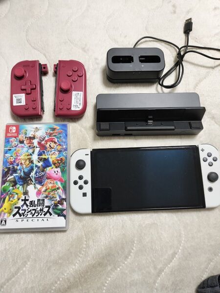 Nintendo Switch 有機ELモデル ホワイト スマブラ プロコン 本体充電ドック Joy-Con充電器付き 初期化済