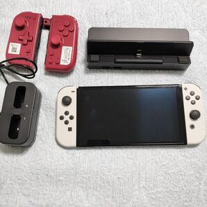 美品 Nintendo Switch 有機ELモデル ホワイト プロコン サブドック Joy-Con充電器付き 初期化済