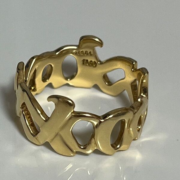 希少 レア Tiffany k18yg パロマピカソ ラブアンドキス リング ゴールド 18k 18金 ヴィンテージ 指輪
