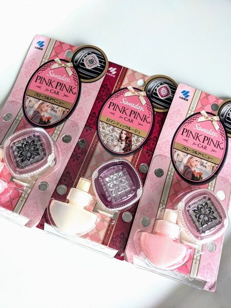 サワデー PINK PINK for CAR 本体 車専用 芳香剤 3個セット ピンク ピンク 小林製薬