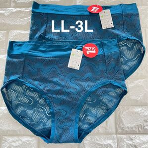 スロギー ゴー オールラウンド レース ヒップスターショーツ2枚LL-3L ダークグリーン
