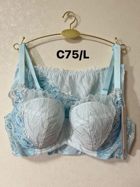 トリンプ 天使のブラ スリムライン 極上ライト TR594 ブルー 上下セット C75/L