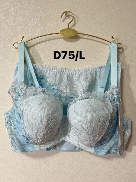 トリンプ 天使のブラ スリムライン 極上ライト TR594 ブルー 上下セット D75/L