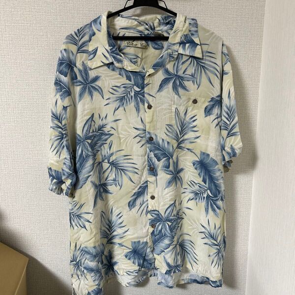 Batik Bay レーヨン リーフ柄 総柄 XXLサイズ アロハシャツ 2XL 3L