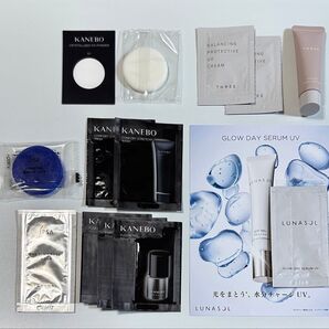 サンプル 試供品☆three KANEBO IPSA ルナソル セット まとめ売り 美容液 洗顔料 石鹸 パウダー お試し パウチ