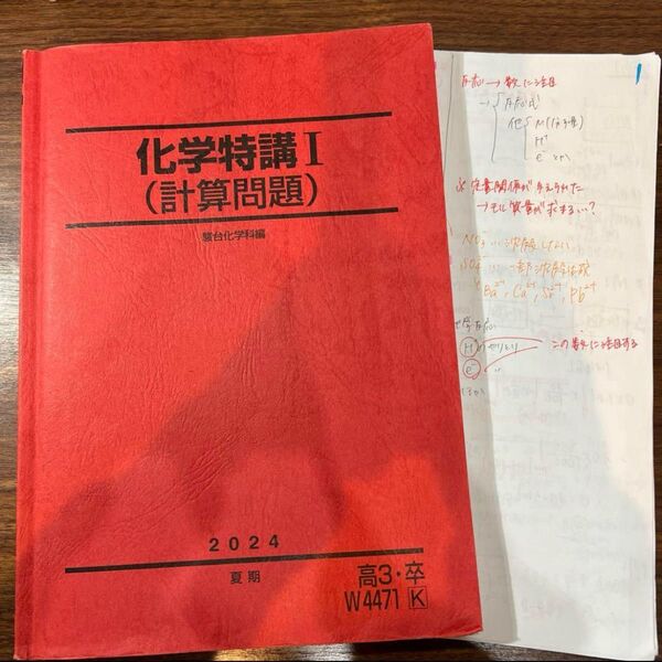 駿台 夏期講習 化学特講I (計算問題) 2024年