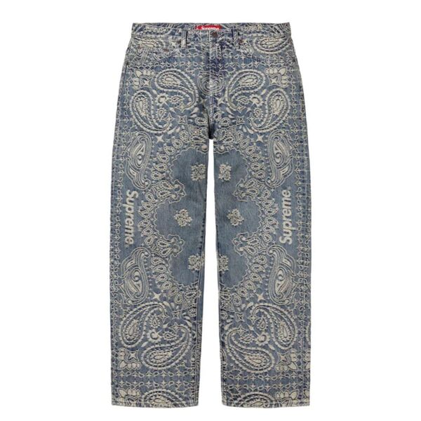 supreme bandana jacquard baggy jean 32インチ