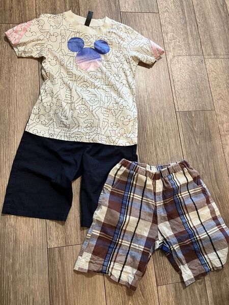 adidas ブランシェス 半袖Tシャツ ハーフパンツ キッズ ズボン120 3点 ショートパンツ 冠婚葬祭 フォーマル