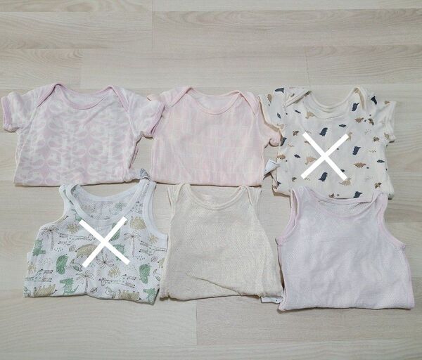 70cm 肌着 ロンパースタイプ 綿、メッシュ インナー 女の子 半袖 タンクトップ