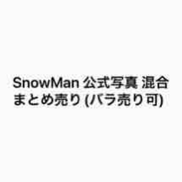 SnowMan 公式写真 混合 まとめ売り(バラ売り可)