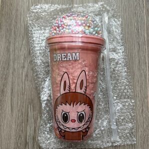 ラブブ コップ ピンク ストロー付き