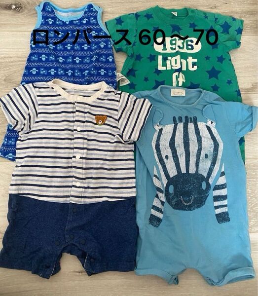 ロンパース 60〜70 4着セット ユニクロ 西松屋 NEXTBABY 男の子 半袖 下着