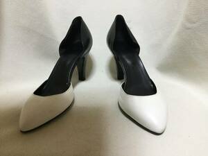 C7576*BEAUTY & YOUTH*35 1/2 size * black & white made in Japan high heel separate pumps *