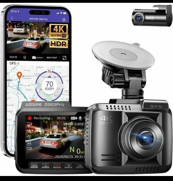 AZDOME GS63Pro ドライブレコーダー 前後カメラ 4K GPS