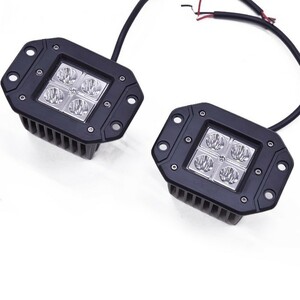 24V 汎用 埋め込み LED 12W 3インチ フォグ 6000K 2個セット アルミボディ 垂直フィン IP67 防水+防塵+耐震 作業灯 ワークライト 重機