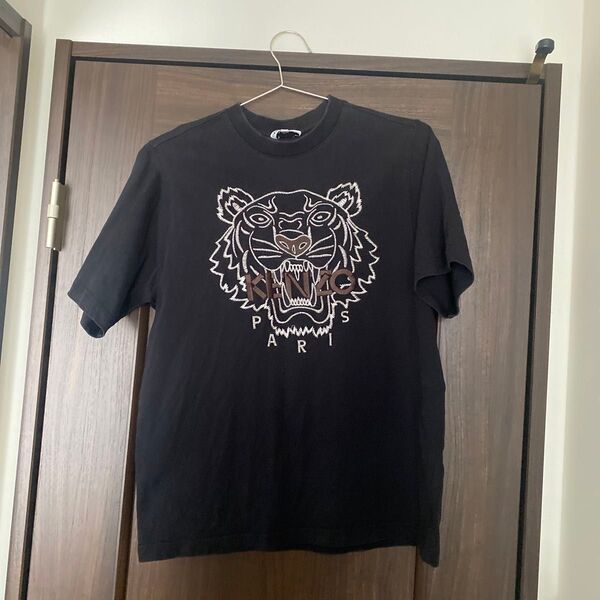 XS KENZO タイガーロゴ ブラック Tシャツ ケンゾー 黒 古着 ヴィンテージ