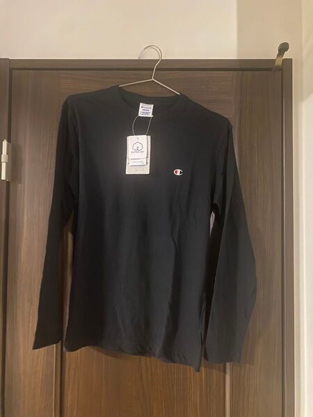 Champion Mサイズブラック 長袖カットソー ロンT 無地 シンプル トップス 長袖Tシャツ Tシャツ