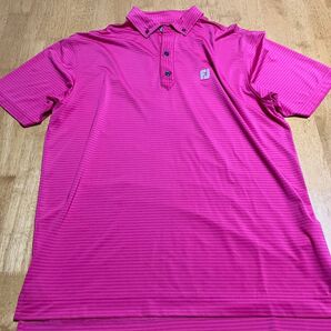 FootJoy ゴルフ ポロシャツ ピンク ストライプ XL